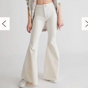 Free People white flare jeans